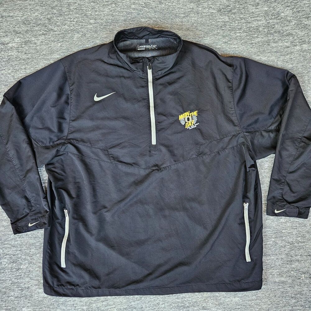 Nike Golf Oregon Ducks 2012 Men's 3XL 1/4 Zip Windbreaker Pullover Black 416283